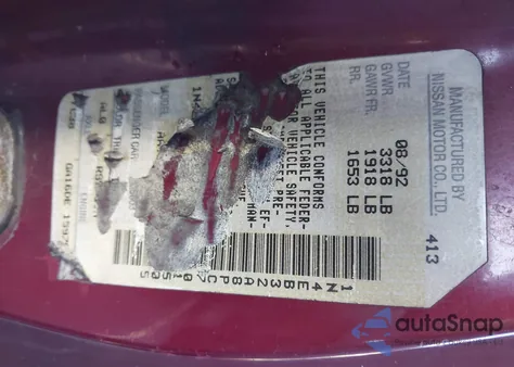 1993 Nissan Sentra E/Xe/Se z USA, uszkodzony, nr VIN 1N4EB32A8PC701505